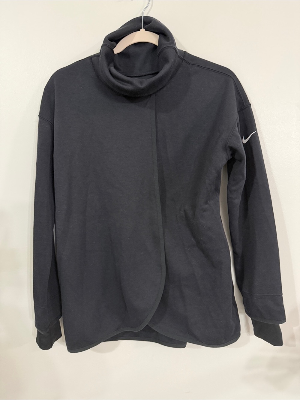 Nike Black Funnel-Neck Maternity Wrap Sweatshirt